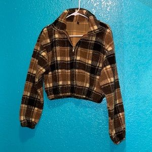 Wool Crewneck sweater plaid pattern